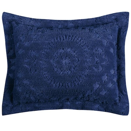 Better Trends SHR2127NV Rio Cotton Pillow Sham; Navy - Standard Size